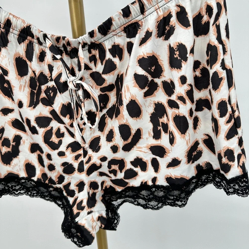 Avidlove Leopard Print Shorts XL Black Lace Romantic Loungwear‎ Festival
